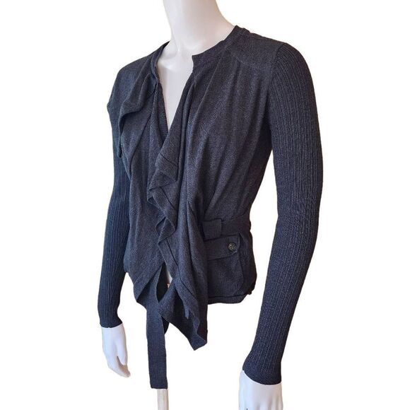 Karen Millen Gray Ruffle Cardigan (2) - Picture 1 of 5